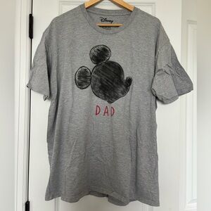 Disney Mickey Mouse Gray Dad Short Sleeve T-Shirt Men’s Size 2XL